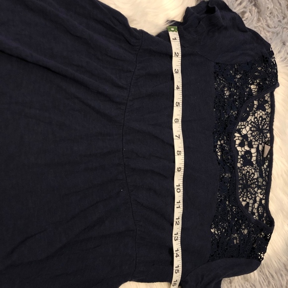 Torrid Navy Blue‎ Lace Short Sleeve Top - Picture 4 of 5
